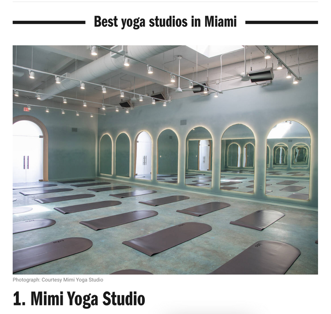 TIME OUT MIAMI: The Best Yoga Studios in Miami – MIMI YOGA